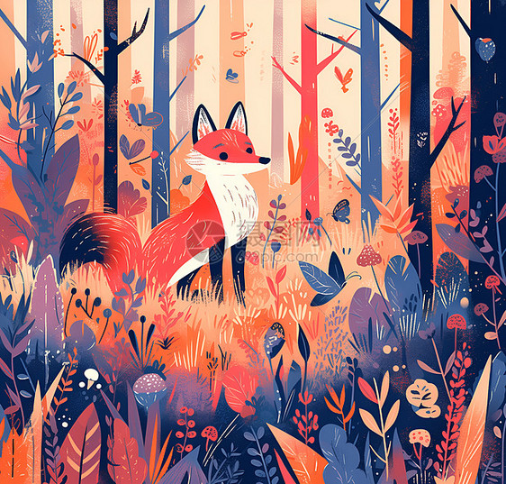 森林中的狐狸图片