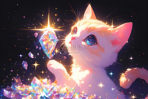 钻石和可爱猫咪图片