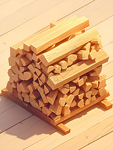棕色背景堆积的木材插画