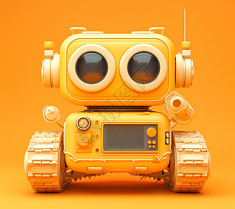 宇宙机器人黄色机器人插画