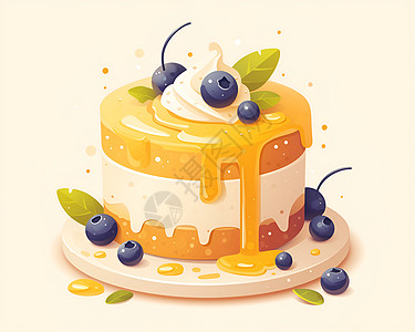美味蓝莓蛋糕图片