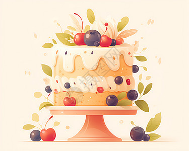 色彩缤纷的蛋糕图片