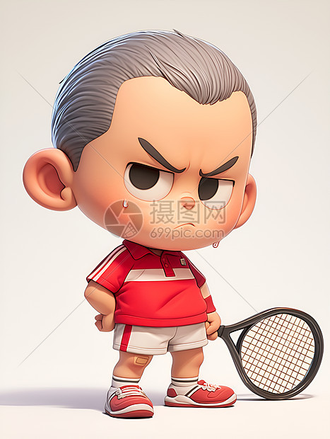 老年男人打网球图片