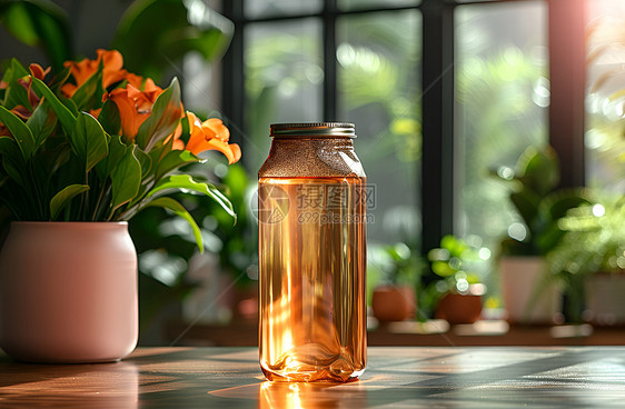 玫瑰金玻璃瓶子图片