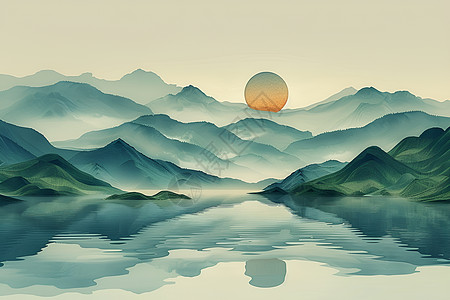 山水插画风景插画