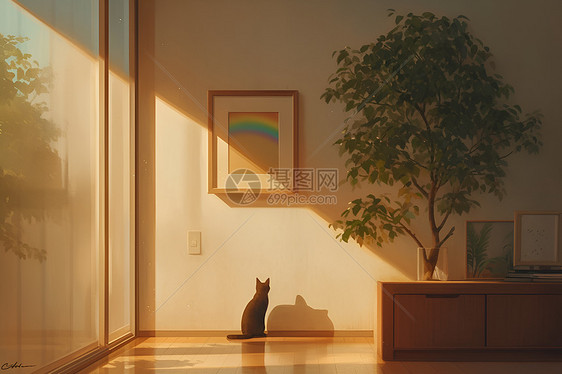 孤独的猫咪图片