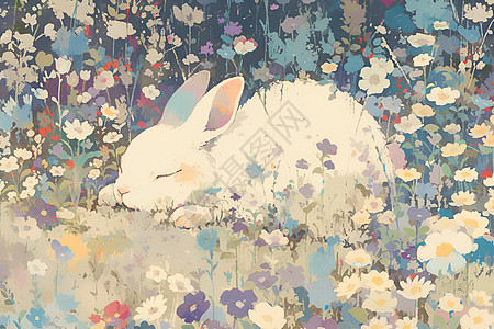 沉睡的兔子图片