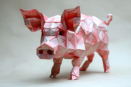 粉色小猪折纸图片