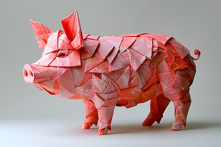 可爱粉色猪折纸图片