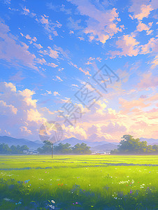 广袤无垠的绿色草地背景图片