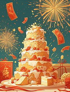 庆祝的蛋糕红包素材高清图片