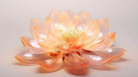 透明橙色莲花图片