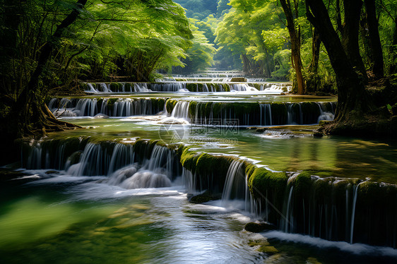 山林溪水图片