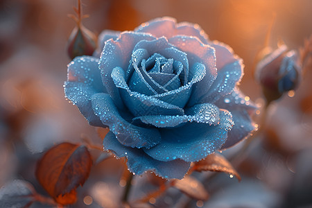 美丽的蓝玫瑰背景图片
