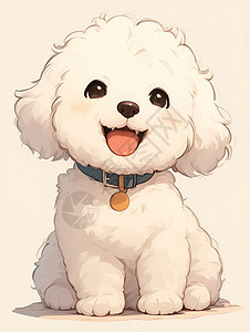 甜美微笑的小白狗图片