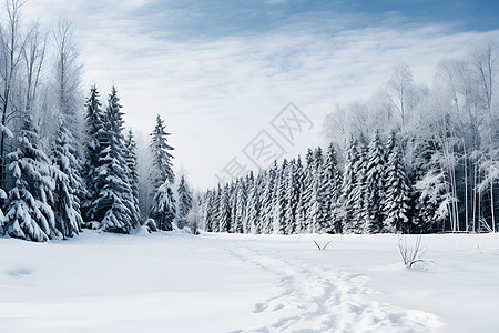 冬日银装素裹的风景图片