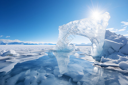 冰雪奇观湖泊冬天高清图片