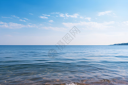 大海波浪海洋与天空的交汇景色背景