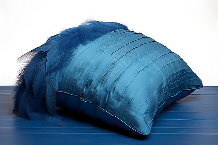 蓝色羽绒枕背景图片