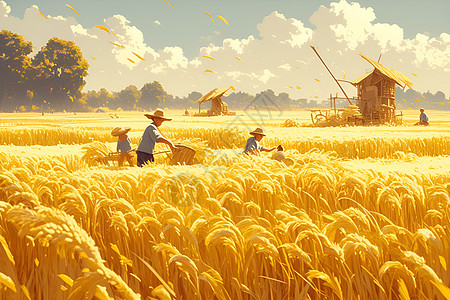 农民丰收小麦高清图片