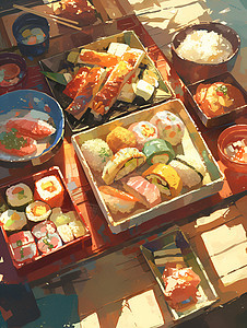 日式美食背景图片