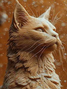 设计的猫咪雕塑背景图片