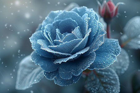 户外的蓝色玫瑰图片