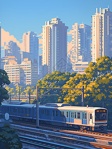 城市铁路背景图片