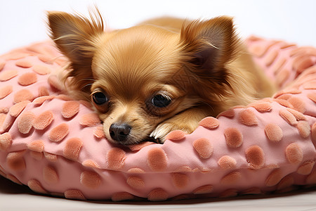 枕头上趴着的可爱狗狗图片