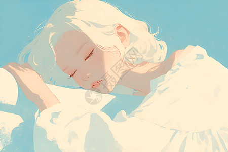 阳光中的白发女孩背景图片