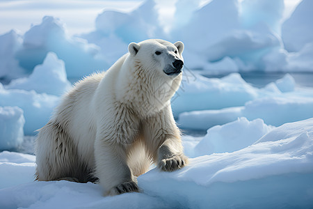 冰山上的北极熊图片