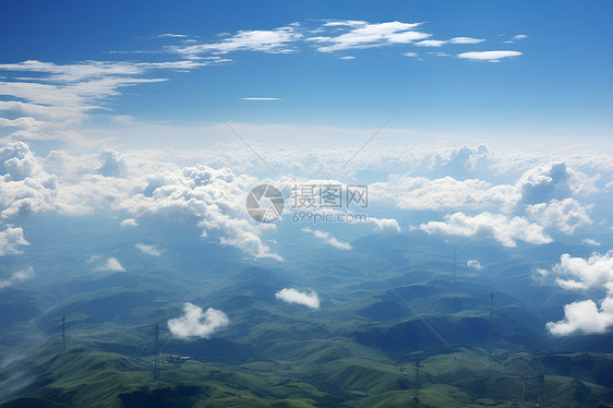 天空下的山脉图片