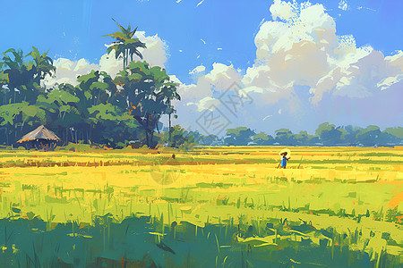 稻田的景色图片