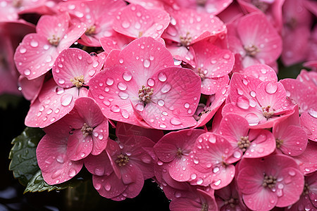 粉红色的绣球花图片