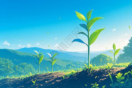 土壤植物绿色的希望插画