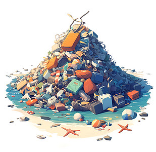 海滩上的废弃物背景图片