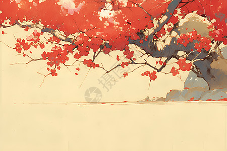 盛开的樱花树背景图片