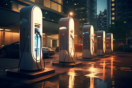城市充电站背景图片
