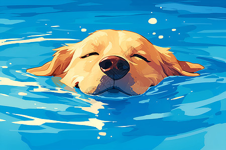 水面上的狗狗图片