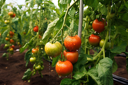 丰收时节的番茄背景图片