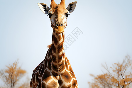 一只长颈鹿背景图片