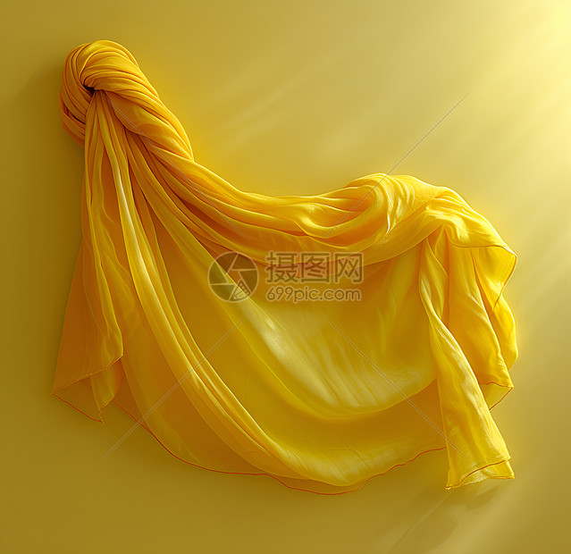 柔和的黄色羊绒围巾图片