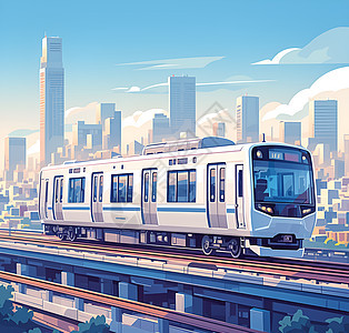 城市里的高速列车背景图片