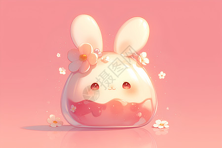 可爱的粉色兔子背景图片