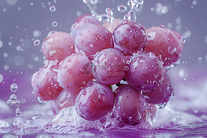 水滴与葡萄图片