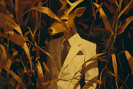 优雅的鹿绅士背景图片