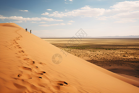 沙漠中的游客图片
