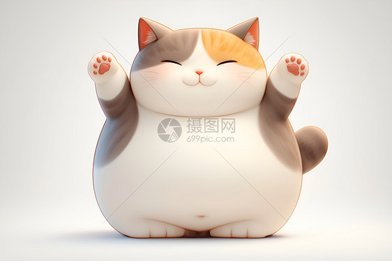 胖胖的可爱猫咪图片