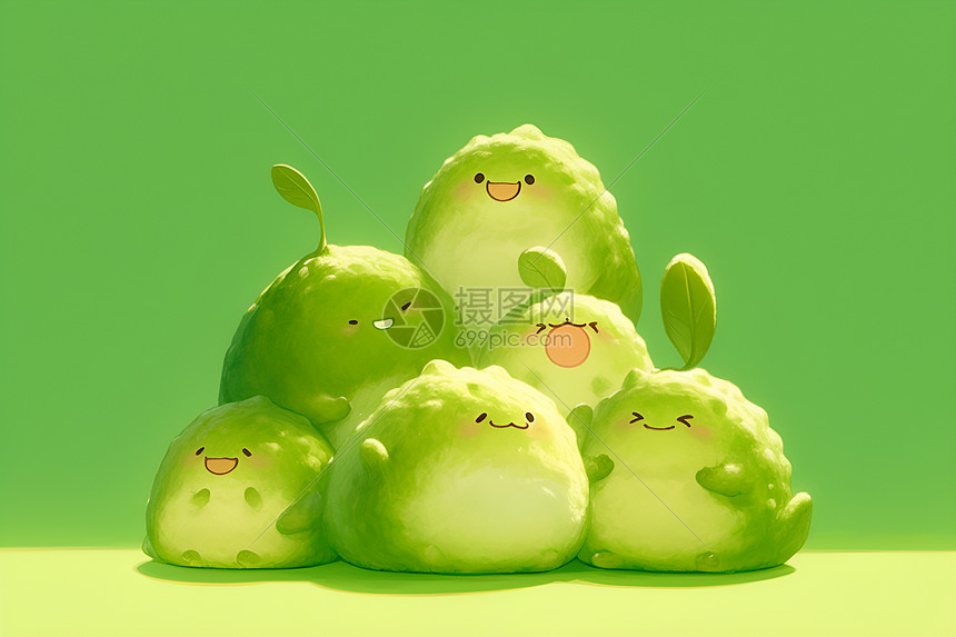 绿色卡通玩偶插画图片下载-正版图片601119528-摄图网