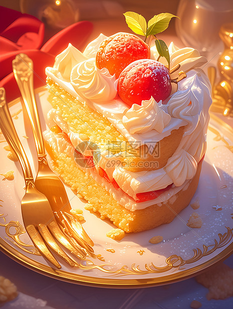 莓奶油蛋糕的诱惑图片